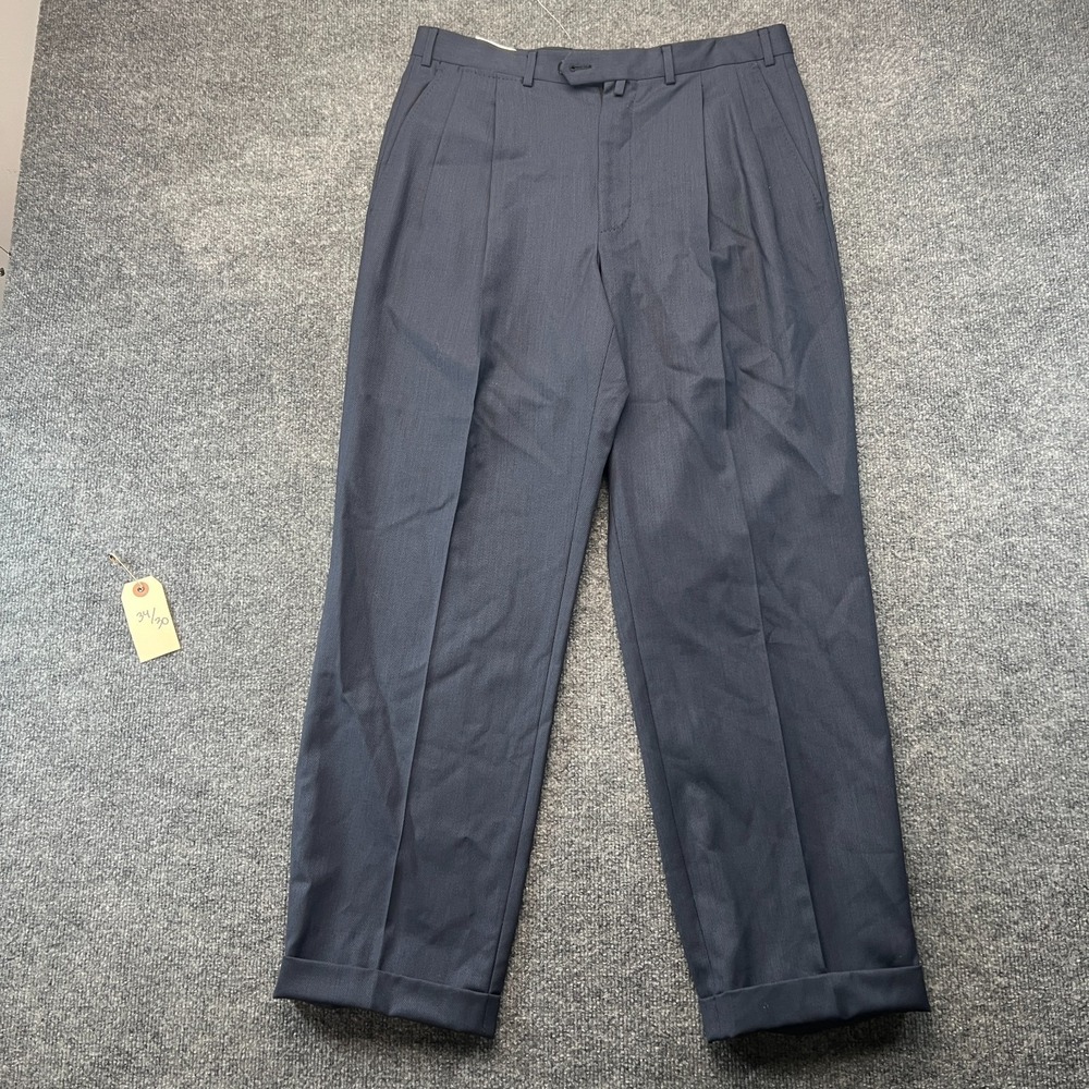 Ermenegildo Zegna Dress Pants Mens 33R Gray Wool Pleated Formal Business Career